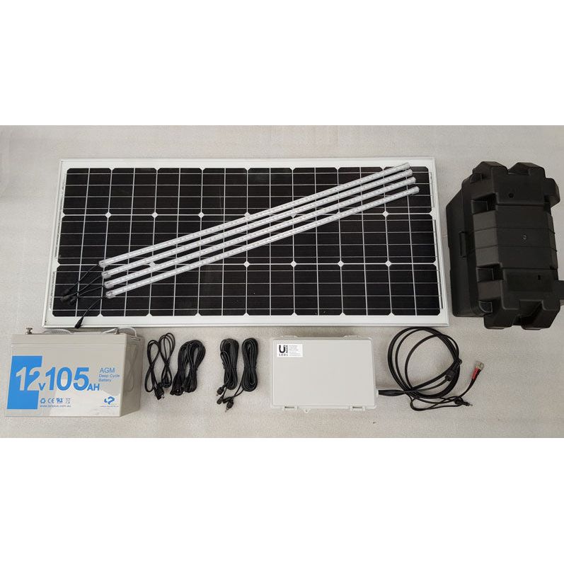 Solar LED Lighting Kit for 4 Horse Stable Tack Room Shed Solar