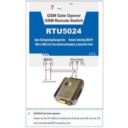 RTU5024 On/Off Relay 4G GSM Gate Opener Unit